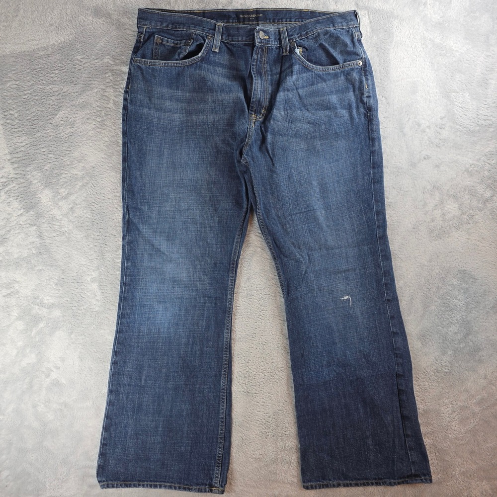 Banana Republic Men 38x30/29 Blue Jeans Straight Leg 100% Cotton Dark Wash Denim